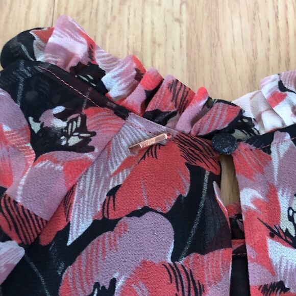 Misa Los Angeles Red/Black Ruffled Mini Dress - Picture 9 of 10